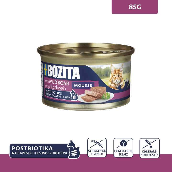 BOZITA Katzen-Nassfutter Mousse mit Wildschwein
